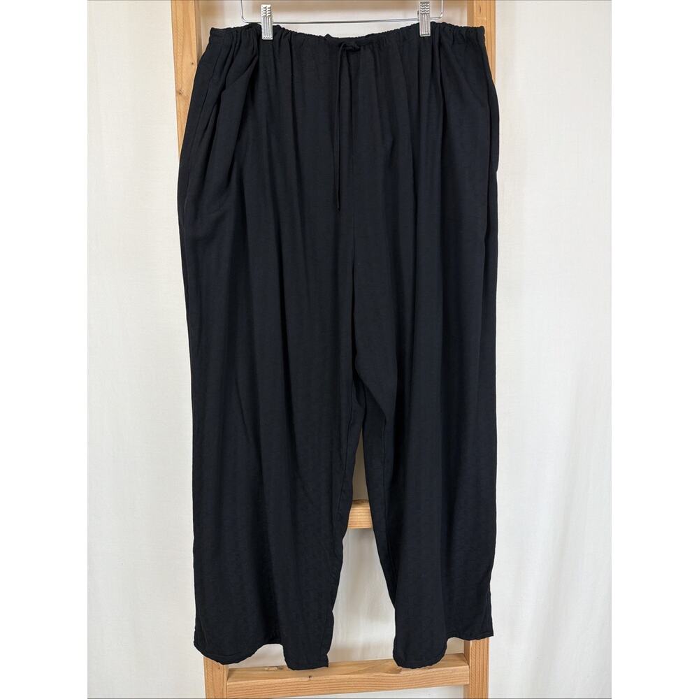 NWT Lyng Black Drawstring Elastic Waist Pockets Wide Leg Pants #1432 Size 3X